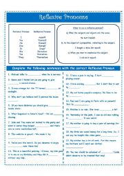 English Worksheet: REFLEXIVE PRONOUNS!