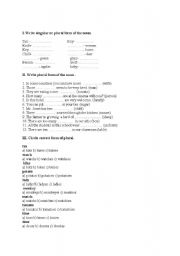 English Worksheet: Plurals