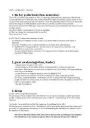 English Worksheet: American literature