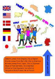 English worksheet: Where do they come from?