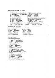 English worksheet: ESL To be