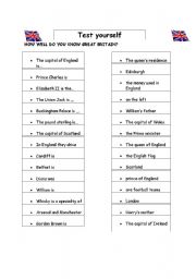 English Worksheet: About Great Britain