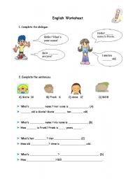 English Worksheet: Name