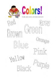 English Worksheet: Coloring colors