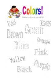 English worksheet: Coloring colors