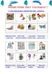 English Worksheet: Where were they yesterday ?  
