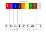English Worksheet: foods and their colours
