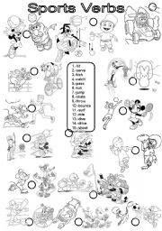 English Worksheet: Sports verbs #1