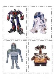 English Worksheet: Robot Memory Cards AGAIN (the whole set)