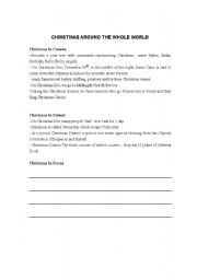 English worksheet: Christmas around the world