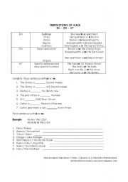 English Worksheet: PREPOSITIONS OF PLACE