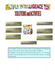 Solutions and Activities promoting the MULTIPLE INTELLIGENCES