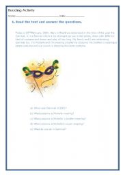 English Worksheet: Carnival