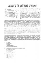 English Worksheet: READING ABOUT ATLANTIS