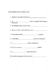 English Worksheet: Emergency