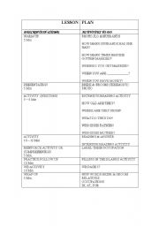 English worksheet: LESSON PLAN