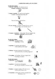 English Worksheet: grammar:compounds some, any, no, every
