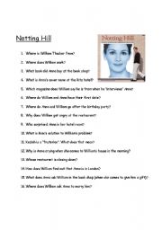 English Worksheet: Notting Hill 