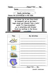 English worksheet: Daily Activities