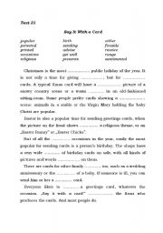 English Worksheet: Gap-filling Part 4