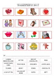English Worksheet: VANTENTINES DAY - Cut and paste