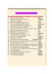 English Worksheet: Test your grammar and language