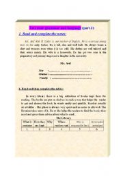 English Worksheet: Test your grammar and language( part 3)