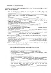 English Worksheet: future tenses