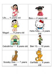 English Worksheet: How old are they?