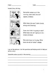 English Worksheet: Guided Story Writing