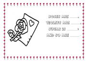 English Worksheet: VALENTINE - poem and colouring