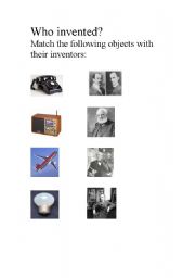 English worksheet: Inventions.