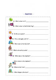 English worksheet: Colour, Shape