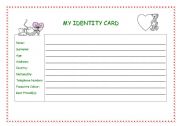 English Worksheet: Identity card