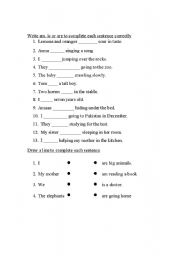 English Worksheet: Using is/am