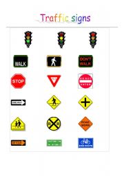 English Worksheet: traffic signs