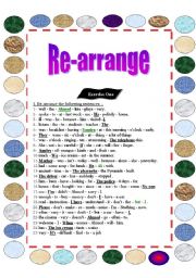 English Worksheet: Rearrange the the following sentences