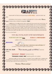 English Worksheet: graffiti reading