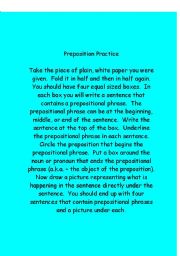 English Worksheet: Preposition Practice