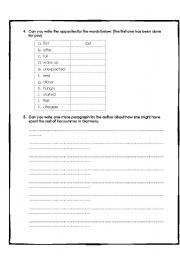 English worksheet: Paris comprehension 2