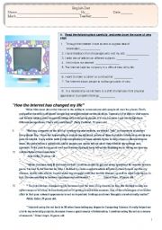 English Worksheet: Test - Internet  (4 pages)