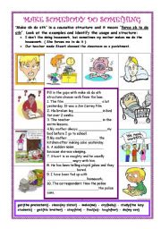 English Worksheet: MAKE SB DO STH (causative)