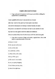 English worksheet: Capital letters and full stops