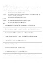 English Worksheet: Conjunctions/Connectors - and, or, but