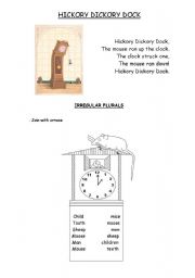 English worksheet: Hickory Dickory Dock