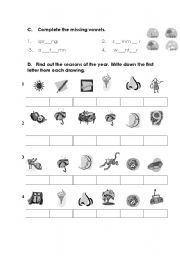 English worksheet: Seasons