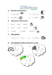 English Worksheet: Dictation Practice