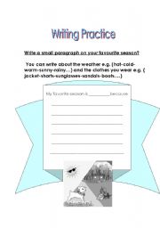 English worksheet: Writing Practice