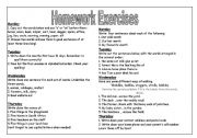 English Worksheet: Homework Exercises