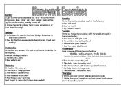 English worksheet: Homework Exercises